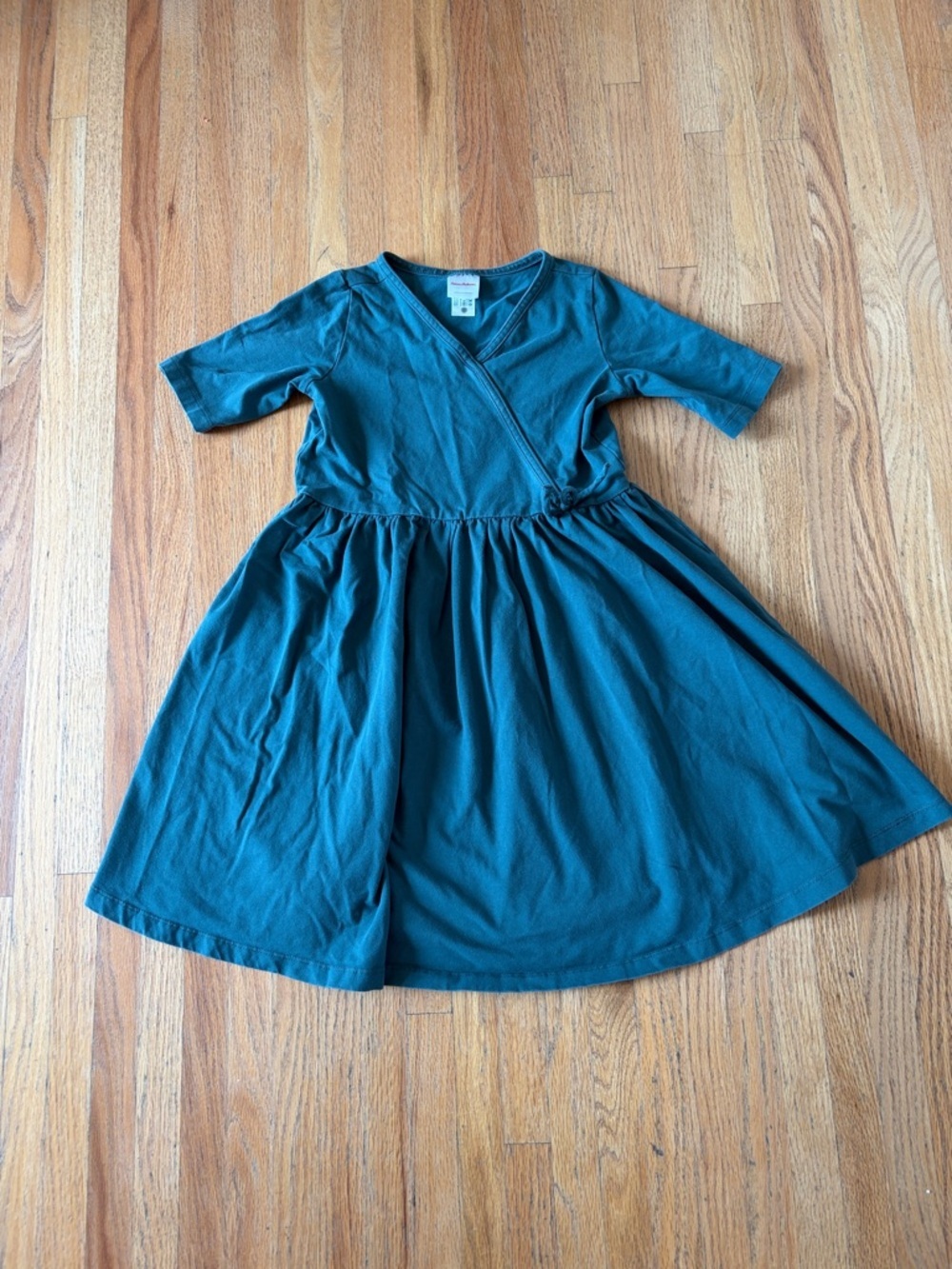 Kids Green Teal Wrap-Style Dress